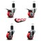 Service Caster 3'' Red Poly Swivel 1-5/8'' Expanding Stem Caster Set 2 Total Lock Brakes, 4PK SCC-EXTTL20S314-PPUB-RED-2-S-2-158 - alternate 4